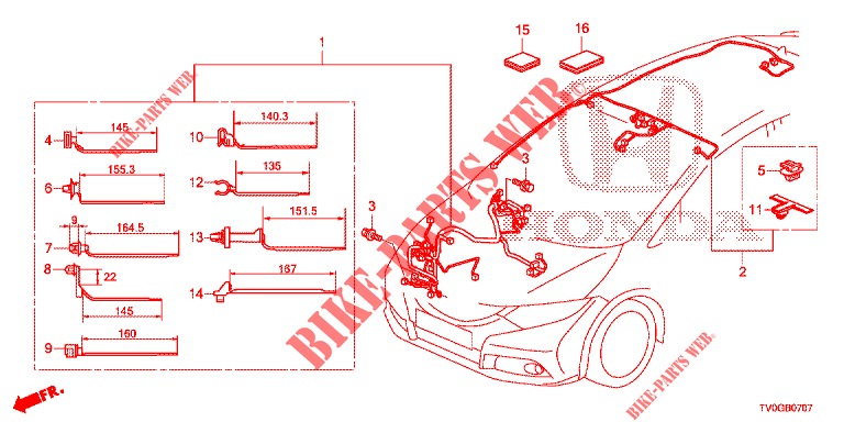WIRE HARNESS (4) (RH) for Honda CIVIC DIESEL 1.6 EX 5 Doors 6 speed manual 2015