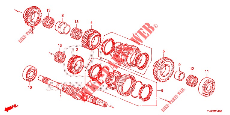 MAINSHAFT (DIESEL) for Honda CIVIC DIESEL 1.6 S 5 Doors 6 speed manual 2015