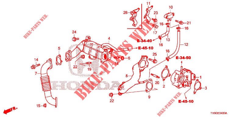 VALVE RECIRCULATION EXHAUST GAS. LOW PRESSURE LOOP (DIESEL) for Honda CIVIC DIESEL 1.6 S 5 Doors 6 speed manual 2015