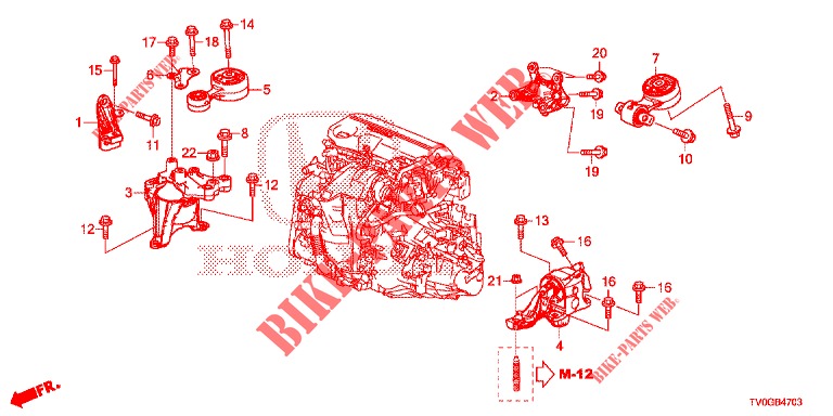 ENGINE MOUNTS (DIESEL) for Honda CIVIC DIESEL 1.6 SE 5 Doors 6 speed manual 2015