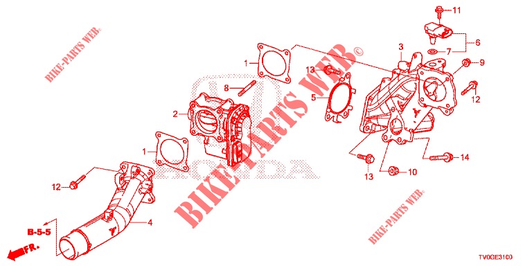 INTAKE FLAP VALVE (DIESEL) for Honda CIVIC DIESEL 1.6 SE 5 Doors 6 speed manual 2015