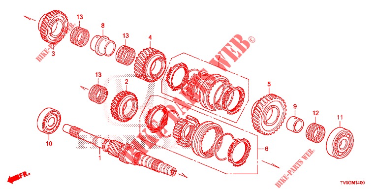 MAINSHAFT (DIESEL) for Honda CIVIC DIESEL 1.6 SE 5 Doors 6 speed manual 2015