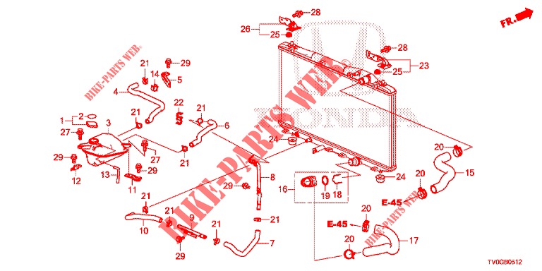 RADIATOR HOSE/RESERVE TAN K (DIESEL) for Honda CIVIC DIESEL 1.6 SE 5 Doors 6 speed manual 2015