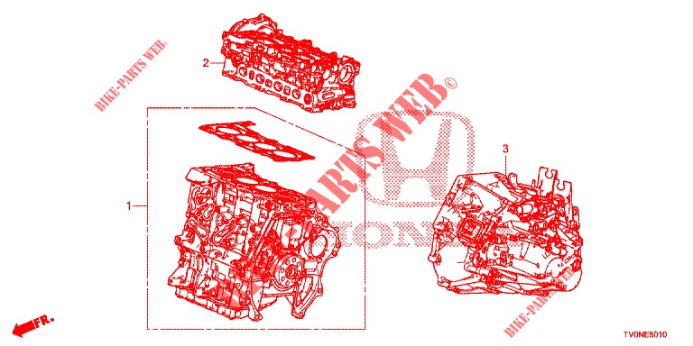 ENGINE ASSY./TRANSMISSION  ASSY. (DIESEL) for Honda CIVIC DIESEL 1.6 EX 5 Doors 6 speed manual 2016