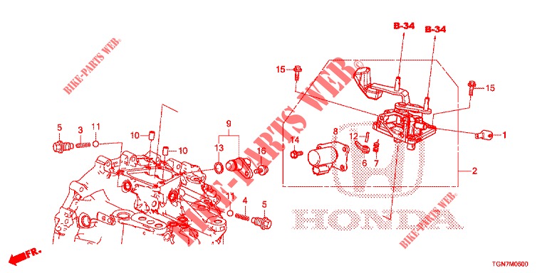 CHANGE LEVER (MT)  for Honda CIVIC DIESEL 1.6 MID 5 Doors 6 speed manual 2018