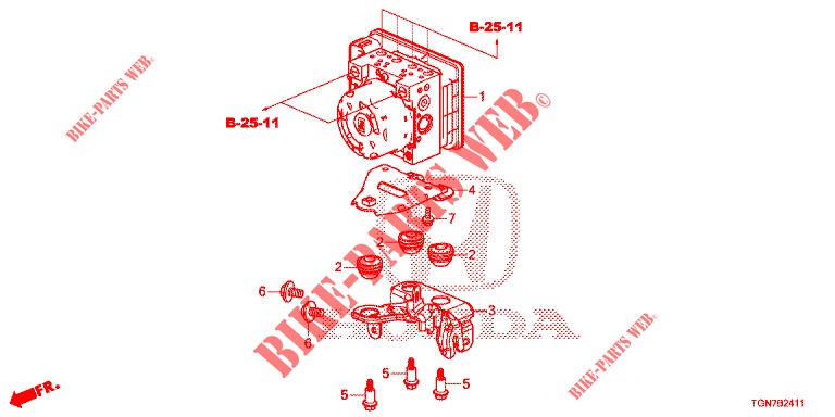 VSA MODULATOR (RH) for Honda CIVIC DIESEL 1.6 MID 5 Doors 6 speed manual 2018
