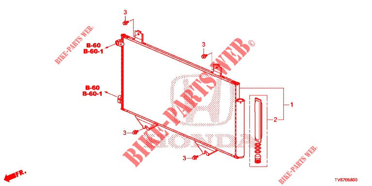 AIR CONDITIONER (CONDENSATEUR) for Honda CIVIC TYPE R 5 Doors 6 speed manual 2015