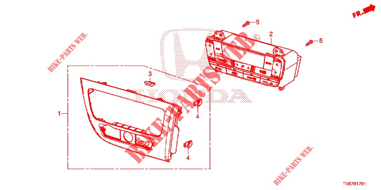 AUTO AIR CONDITIONER CONT ROL (RH) for Honda CIVIC TYPE R 5 Doors 6 speed manual 2015