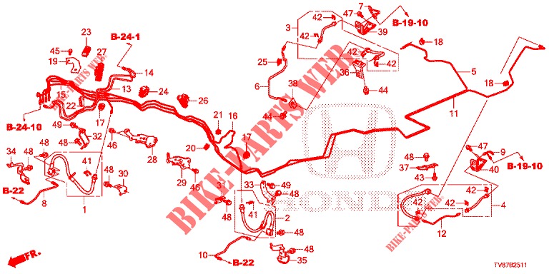 BRAKE LINES (VSA) (RH) for Honda CIVIC TYPE R 5 Doors 6 speed manual 2015