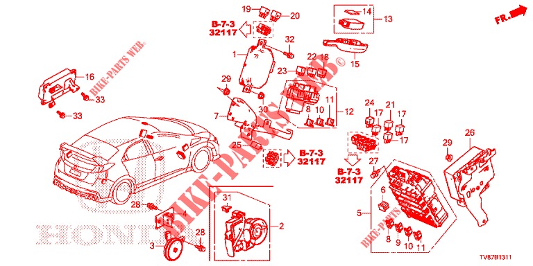 CONTROL UNIT (CABINE) (1) (RH) for Honda CIVIC TYPE R 5 Doors 6 speed manual 2015