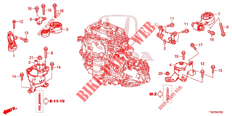 ENGINE MOUNTS  for Honda CIVIC TYPE R 5 Doors 6 speed manual 2015