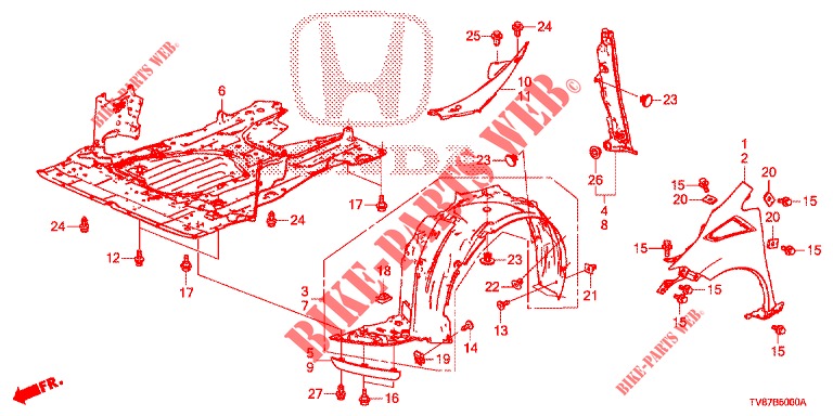 FRONT FENDERS  for Honda CIVIC TYPE R 5 Doors 6 speed manual 2015