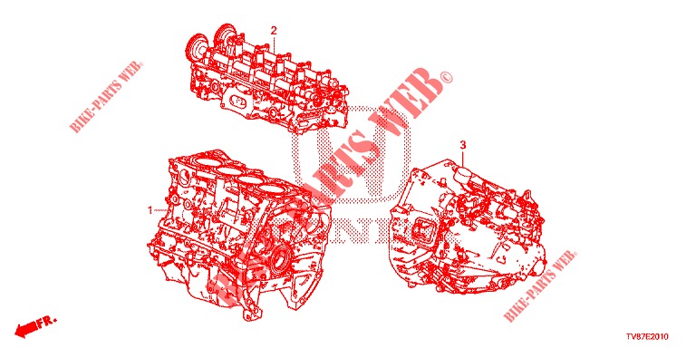 GASKET KIT/ENGINE ASSY./ TRANSMISSION ASSY.  for Honda CIVIC TYPE R 5 Doors 6 speed manual 2015
