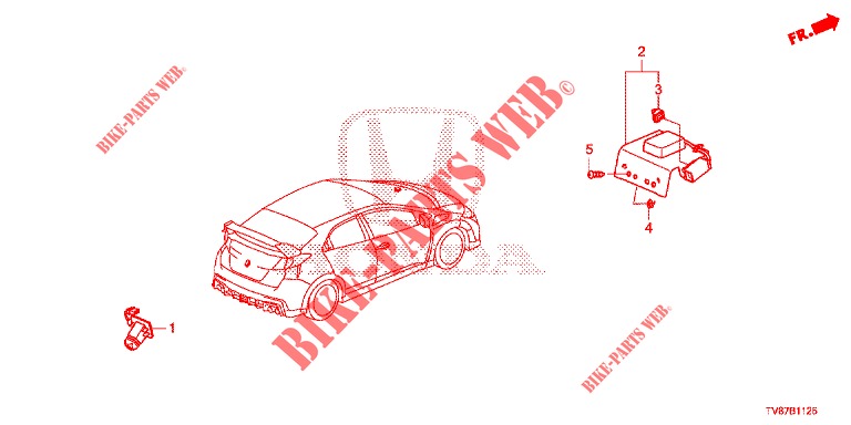 GPS ANTENNA / CAMERA REAR VIEW for Honda CIVIC TYPE R 5 Doors 6 speed manual 2015