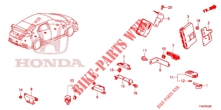 INTELLIGENT DEVICE (RH) for Honda CIVIC TYPE R 5 Doors 6 speed manual 2015