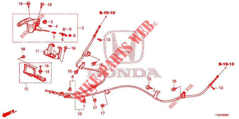 PARKING BRAKE (RH) for Honda CIVIC TYPE R 5 Doors 6 speed manual 2015