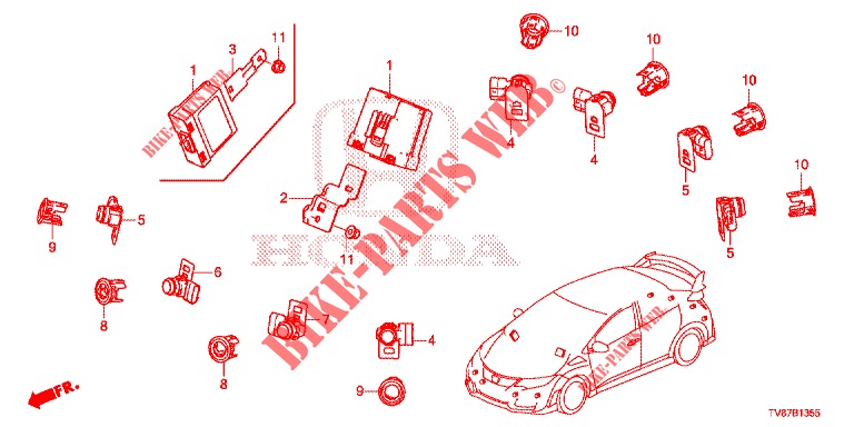 PARKING SENSOR  for Honda CIVIC TYPE R 5 Doors 6 speed manual 2015