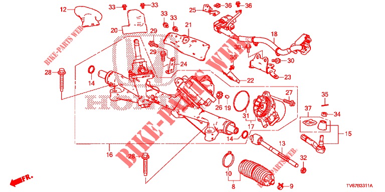 P.S. GEAR BOX (EPS) (RH) for Honda CIVIC TYPE R 5 Doors 6 speed manual 2015