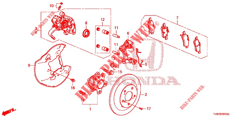REAR BRAKE DRUM  for Honda CIVIC TYPE R 5 Doors 6 speed manual 2015