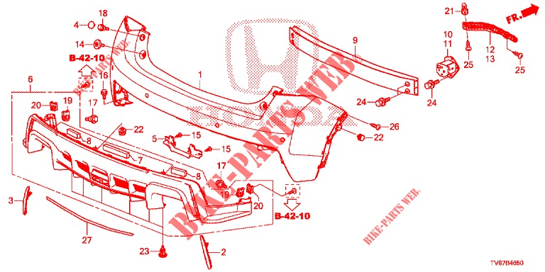 REAR BUMPER  for Honda CIVIC TYPE R 5 Doors 6 speed manual 2015