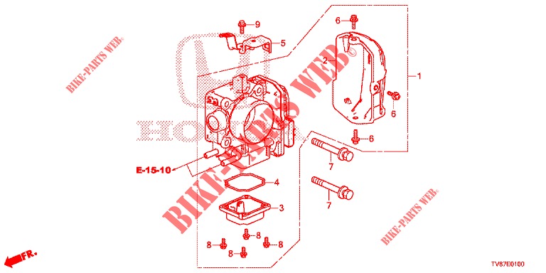 THROTTLE BODY ('84,'85)  for Honda CIVIC TYPE R 5 Doors 6 speed manual 2015