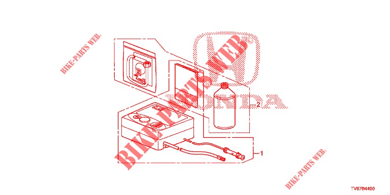 TIRE FLAT REPAIR KIT ASSY for Honda CIVIC TYPE R 5 Doors 6 speed manual 2015
