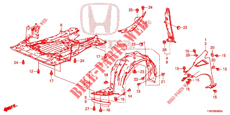 FRONT FENDERS  for Honda CIVIC TYPE R 5 Doors 6 speed manual 2016