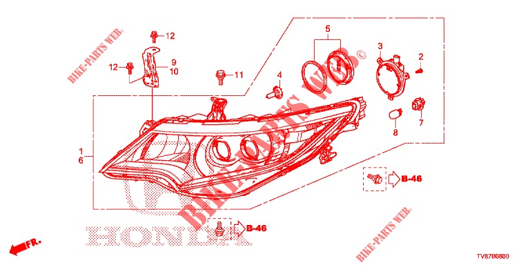 HEADLIGHT  for Honda CIVIC TYPE R 5 Doors 6 speed manual 2016