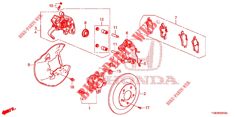 REAR BRAKE DRUM  for Honda CIVIC TYPE R 5 Doors 6 speed manual 2016