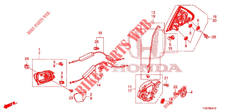 REAR DOOR LOCKS/OUTER HAN DLE  for Honda CIVIC TYPE R 5 Doors 6 speed manual 2016