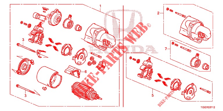 STARTER MOTOR (MITSUBA) (TYPE R) for Honda CIVIC  TYPE R 5 Doors 6 speed manual 2017