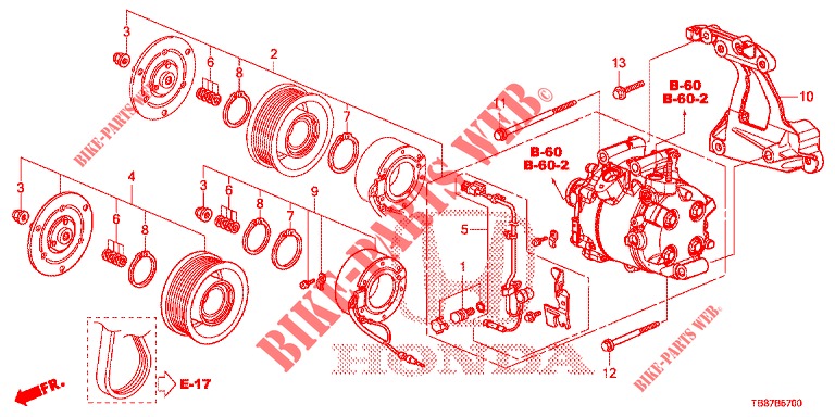 AIR CONDITIONER (COMPRESSEUR) (1.8L) for Honda CIVIC TOURER 1.8 ES 5 Doors 5 speed automatic 2014