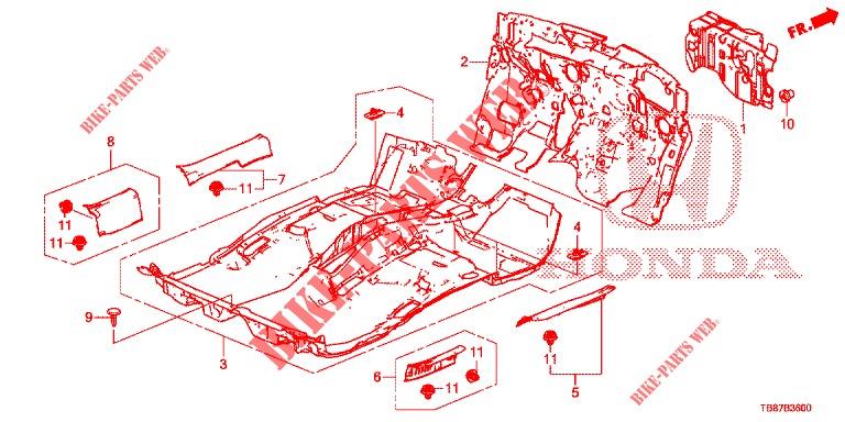 FLOOR MAT/INSULATOR  for Honda CIVIC TOURER 1.8 ES 5 Doors 5 speed automatic 2014