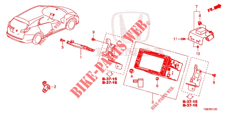 NAVI ATTACHMENT KIT  for Honda CIVIC TOURER 1.8 EXGT 5 Doors 5 speed automatic 2014