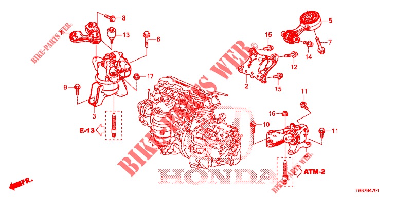 ENGINE MOUNTS (AT) for Honda CIVIC TOURER 1.8 SE 5 Doors 5 speed automatic 2014