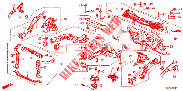 FRONT BULKHEAD/DASHBOARD  for Honda CIVIC TOURER 1.8 SE 5 Doors 5 speed automatic 2014