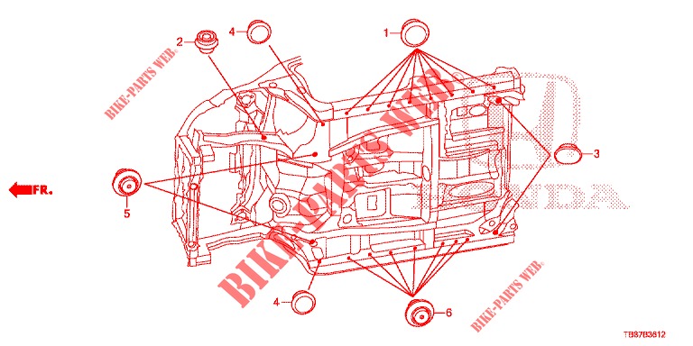 GROMMET (INFERIEUR) for Honda CIVIC TOURER 1.8 SE 5 Doors 5 speed automatic 2014