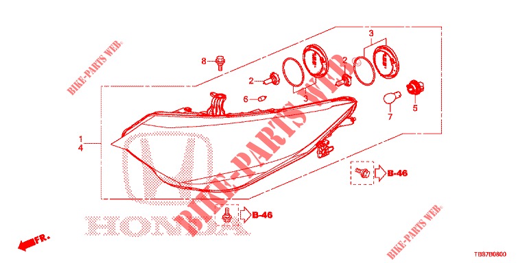 HEADLIGHT  for Honda CIVIC TOURER 1.8 SE 5 Doors 5 speed automatic 2014
