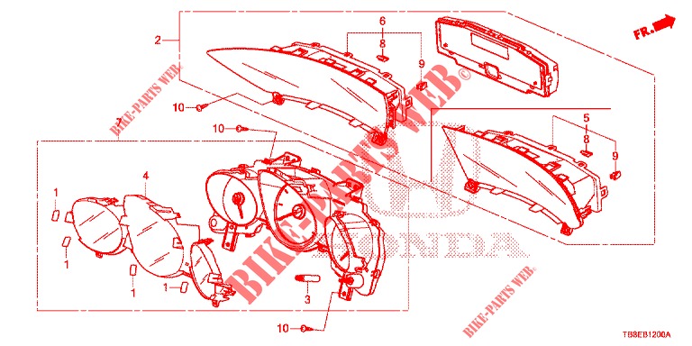 SPEEDOMETER  for Honda CIVIC TOURER 1.8 EX 5 Doors 5 speed automatic 2016