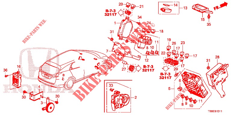 CONTROL UNIT (CABINE) (1) (RH) for Honda CIVIC TOURER 1.8 EXGT 5 Doors 5 speed automatic 2016