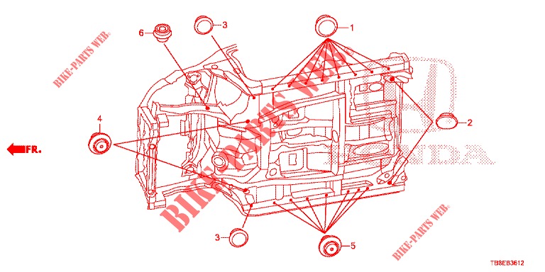GROMMET (INFERIEUR) for Honda CIVIC TOURER 1.8 EXGT 5 Doors 5 speed automatic 2016