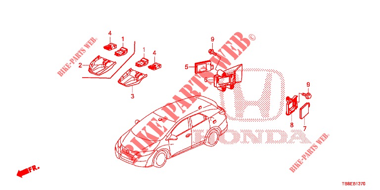 RADAR  for Honda CIVIC TOURER 1.8 EXGT 5 Doors 5 speed automatic 2016