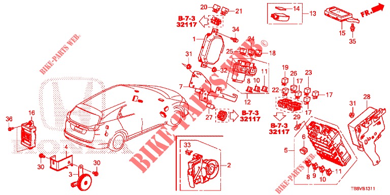 CONTROL UNIT (CABINE) (1) (RH) for Honda CIVIC TOURER 1.8 EX 5 Doors 5 speed automatic 2017