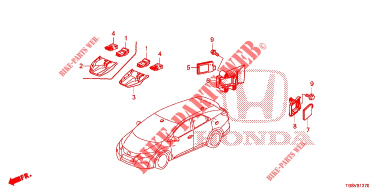 RADAR  for Honda CIVIC TOURER 1.8 EX 5 Doors 5 speed automatic 2017