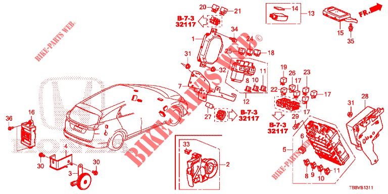 CONTROL UNIT (CABINE) (1) (RH) for Honda CIVIC TOURER 1.8 EXGT 5 Doors 5 speed automatic 2017