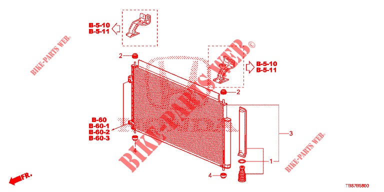 AIR CONDITIONER (CONDENSATEUR) for Honda CIVIC TOURER 1.8 ES 5 Doors 6 speed manual 2014