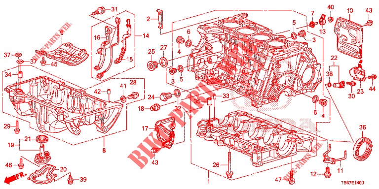 CYLINDER BLOCK/OIL PAN  for Honda CIVIC TOURER 1.8 ES 5 Doors 6 speed manual 2014