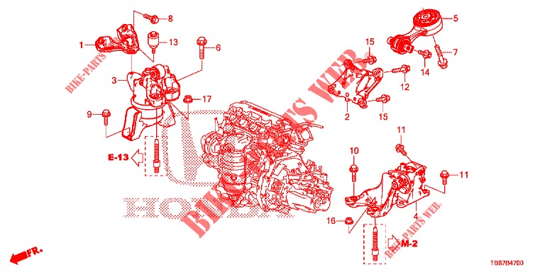 ENGINE MOUNTS (MT) for Honda CIVIC TOURER 1.8 ES 5 Doors 6 speed manual 2014