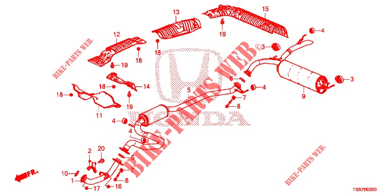 EXHAUST PIPE/SILENCER (PGM FI)  for Honda CIVIC TOURER 1.8 ES 5 Doors 6 speed manual 2014