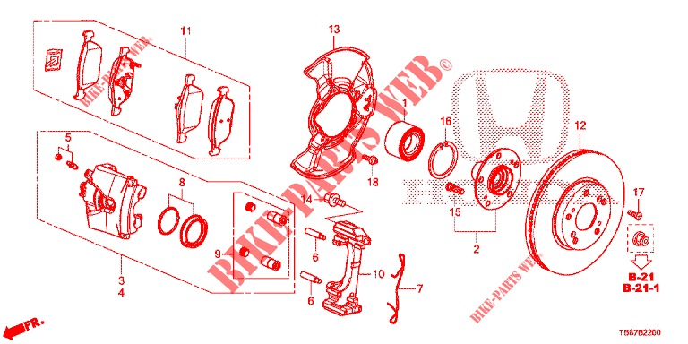 FRONT BRAKE  for Honda CIVIC TOURER 1.8 ES 5 Doors 6 speed manual 2014